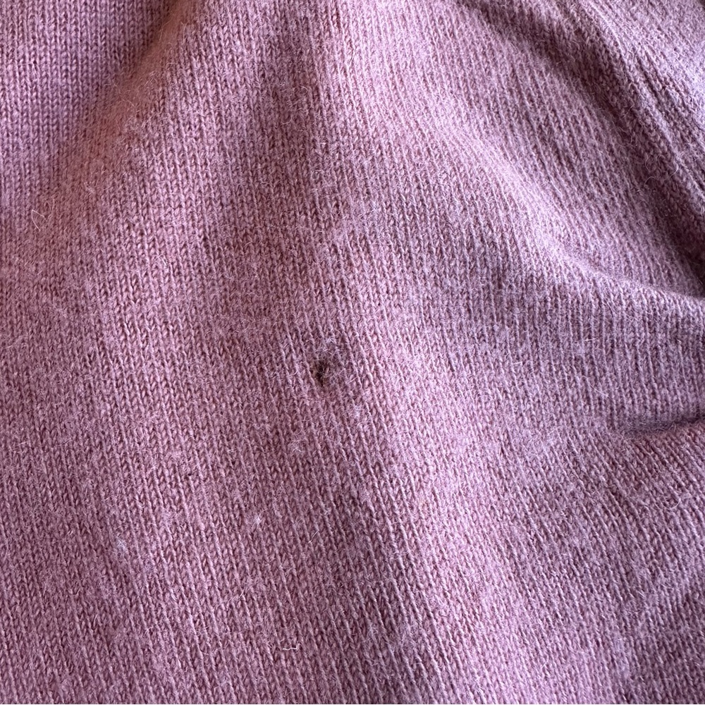 Cropped Pink Cashmere Sweater Vintage 1950’s M/L - Picture 4 of 6